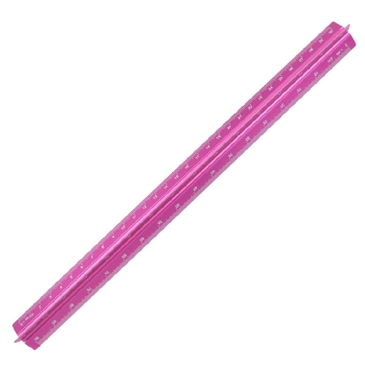 

Architect Aluminum Triangular Ruler With Fade Resistant Engraved Etching For Accurate Technical Measurements рожевий червоний колір
