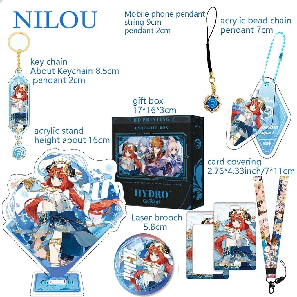 Hot Game The Knave Arlecchino Gaming Wanderer Xiao Furina Neuvillette Wriothesley Navia Decoration Emblem Gift Box Gift Keychain