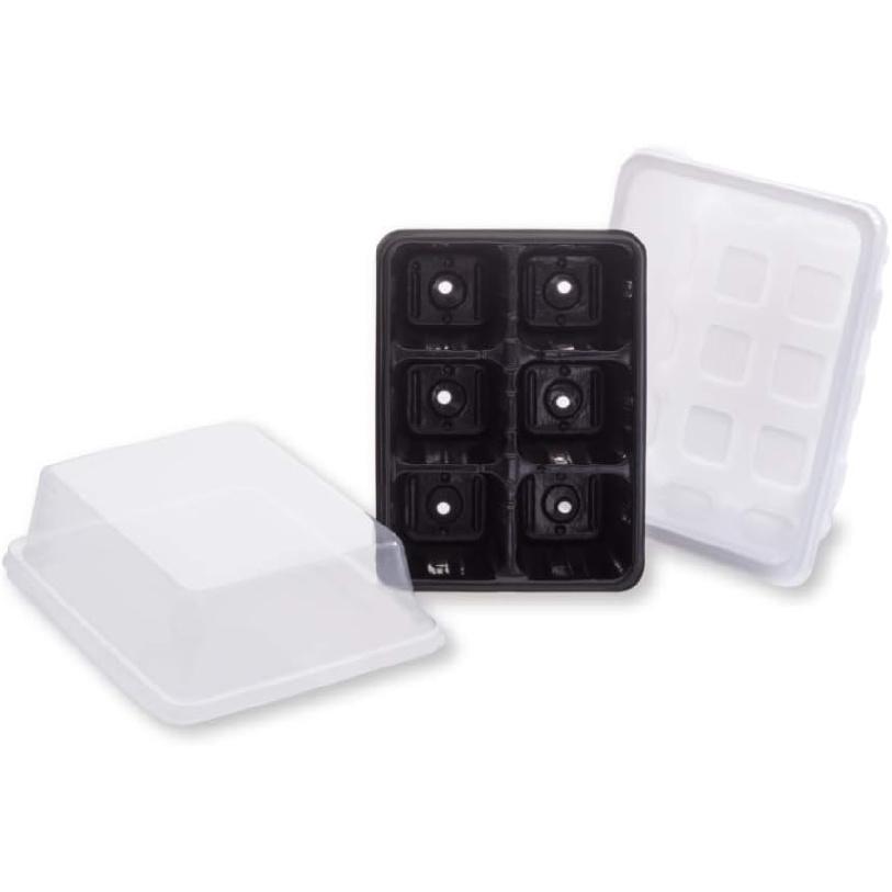 [Farmers Pick] 10-Pack Reusable Seed Starter Tray Kit (6 Cells per Tray), Seed Starting Trays with Drain Holes, Dome and Base Mini Greenhouse Grow