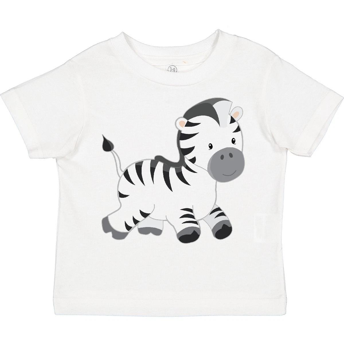 Inktastic Zebra Toddler T-Shirt Striped Zoo Animal White Smiling Friendly Child 120