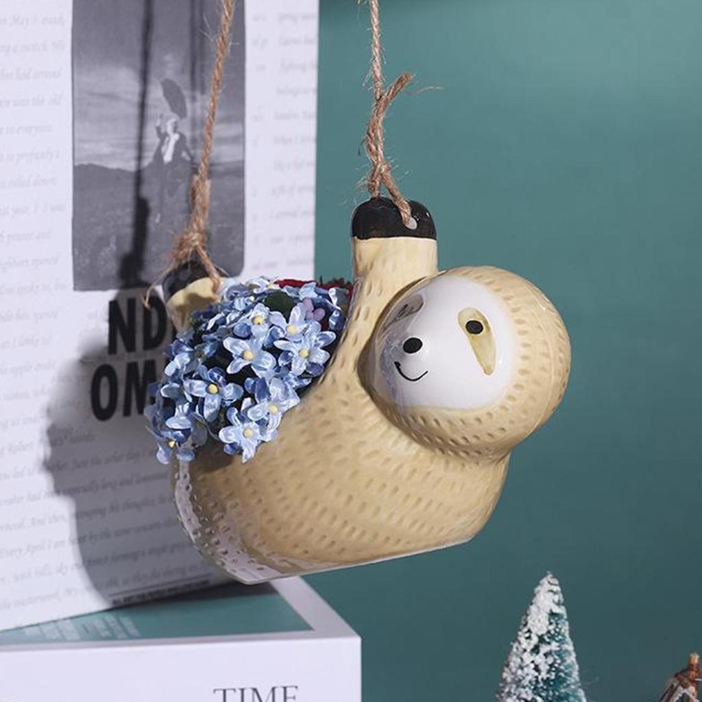 Hanging Flowerpot Succulent Pots Animal Plant Planters Sloth Plant Pots Small Planter Container Small Air Plants Flowerpot