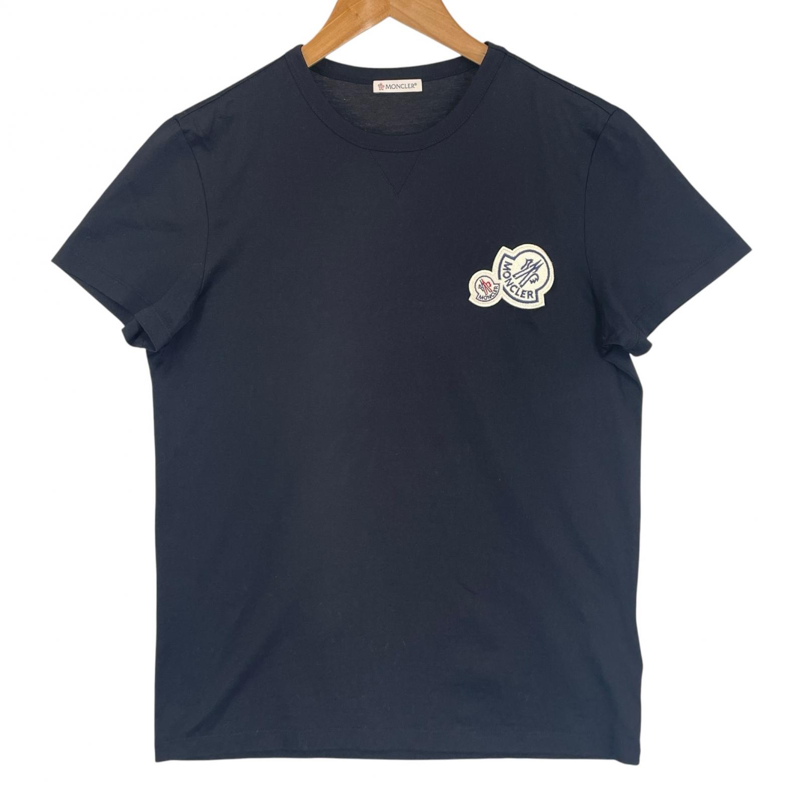 Used MONCLERShort sleeve T-shirt Dark navy cotton mens 18100₽