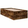 Floor Bed Frame Smoked Oak 80 X 200 Cm Engineered Wood