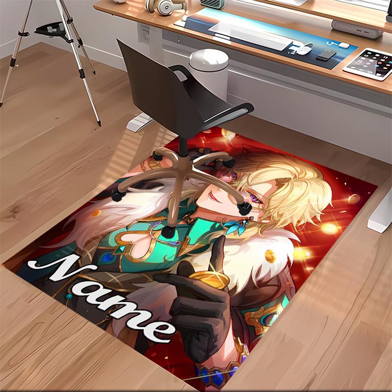 Custom personalization Anime Honkai Star Rail Aventurine Print Area Rug - Soft, Washable Non-Slip Indoor Mat,Living Room,Home&Office Decorative Rug