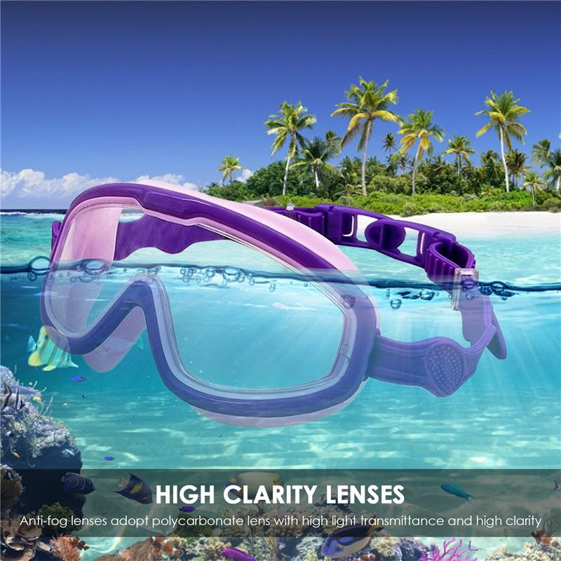 Big Frame Kids Swim Goggles Anti Fog Wide View Swimming Gear for Boys Girls Children Glasses for Swimming Pool