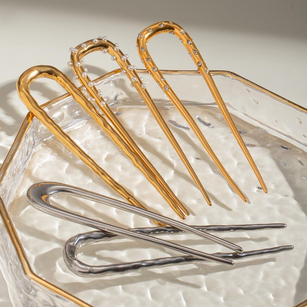 Wanxing Hair Jewelry, Stainless Steel Hairpin, Headgear, High-End Sense U-Shaped Hairpin, Hair Reel, Card Hairpin.