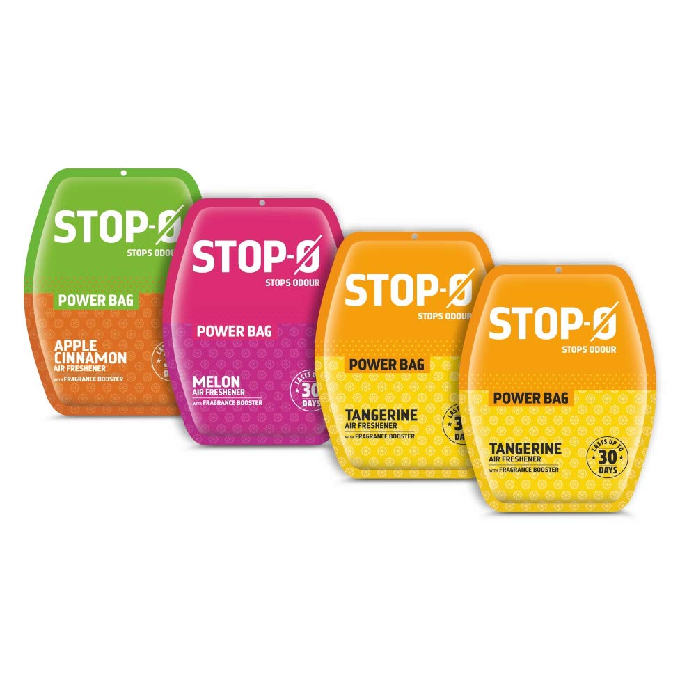 

Stop-O Power Bag Bathroom Air Freshener 10Gx4 Pack Assorted ( Melon Apple Cinnamon Tangerine)