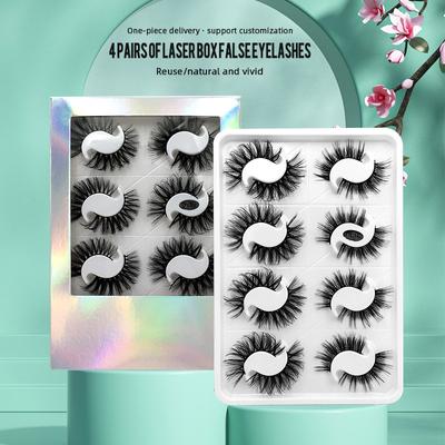 Europäische und amerikanische grenzüberschreitende 6d-Chemiefaser-Falsche Wimpern 8 Paar dicke, natürlich dicke, transplantierte Wimpern