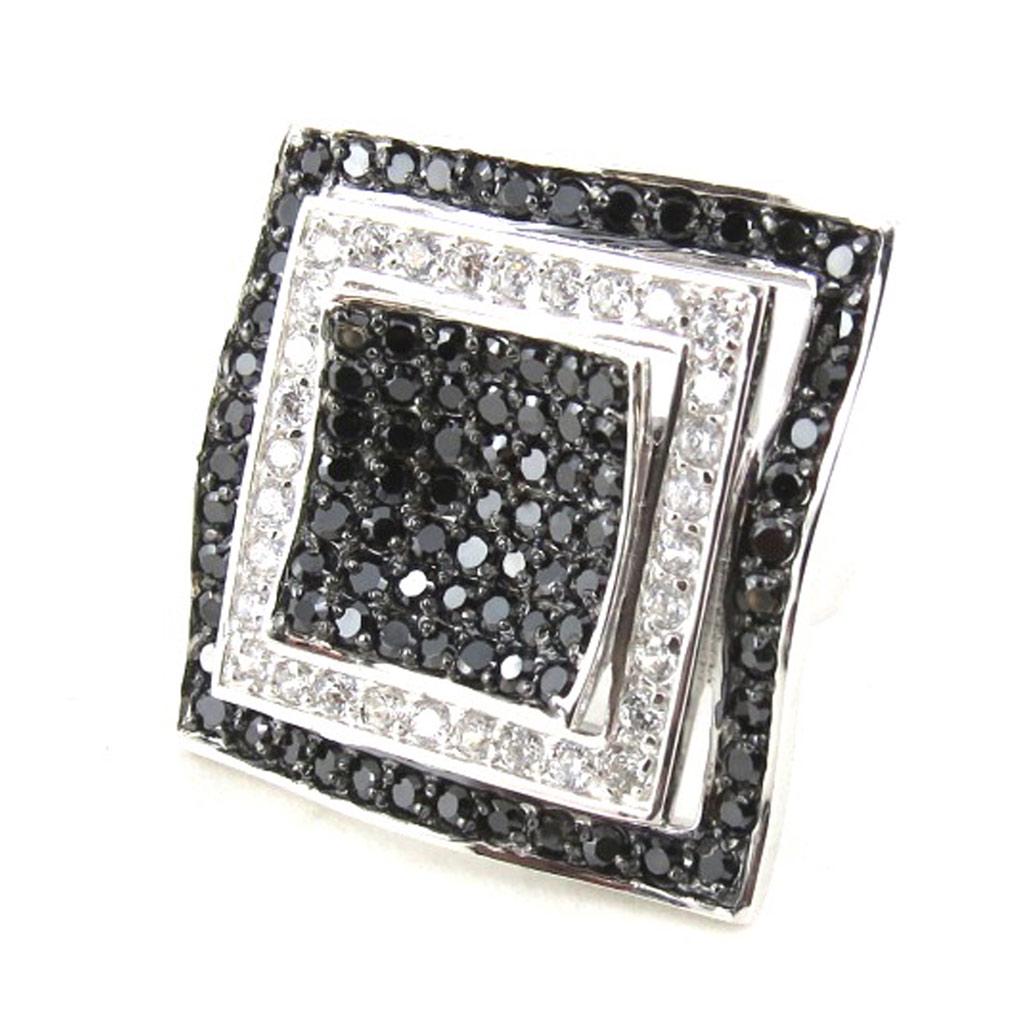 

Черно-белое серебряное кольцо Romy