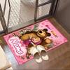 Custom Name Personalized Masha and The Bear Print Carpet, Versatile Home Decor Rug, for Playroom, Apartment, Balcony, Entryway, Hallway Gift