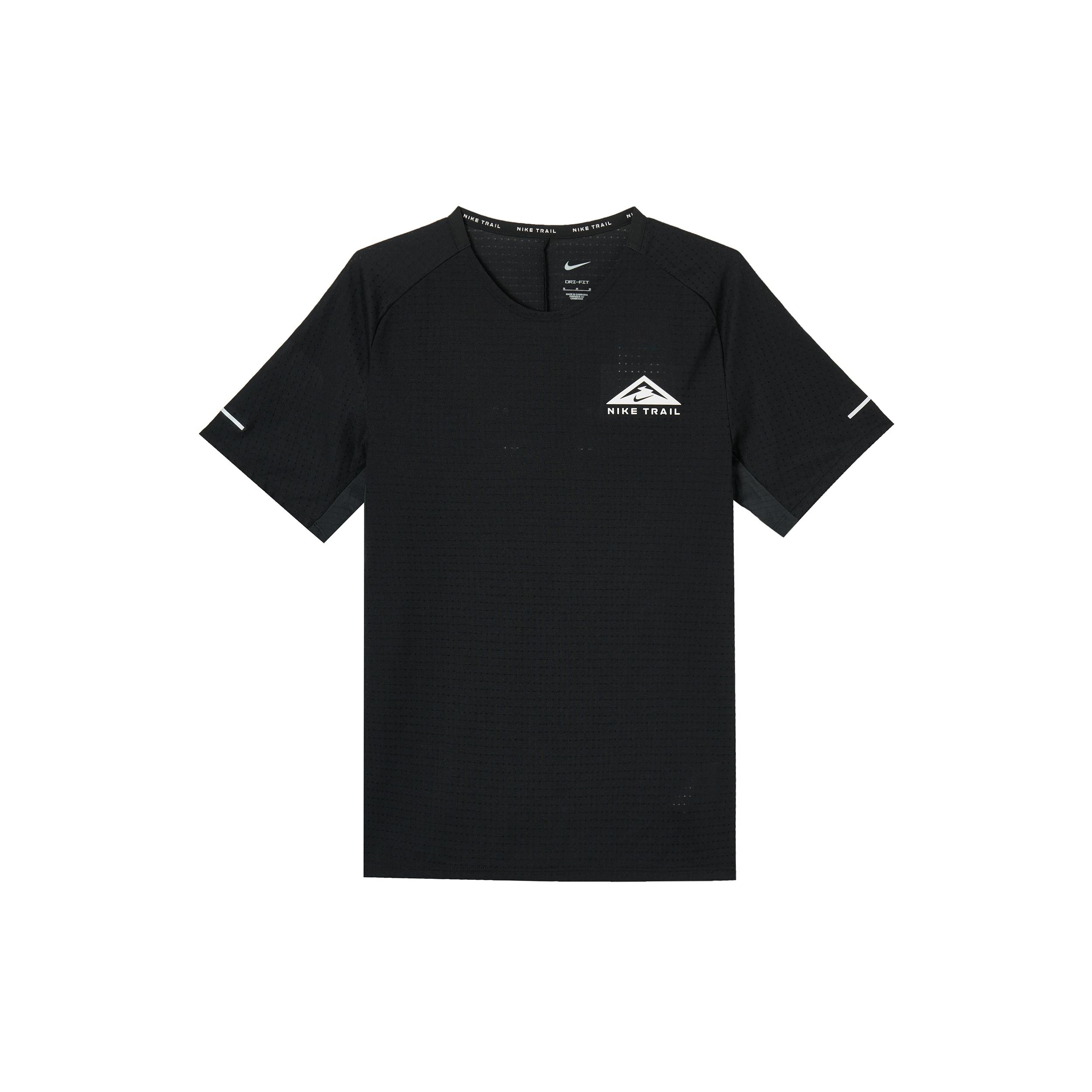 Nike Dri-FIT Trail Solar Chase Short-Sleeve Trail Running Top  Black  Men s DV9306-010 M