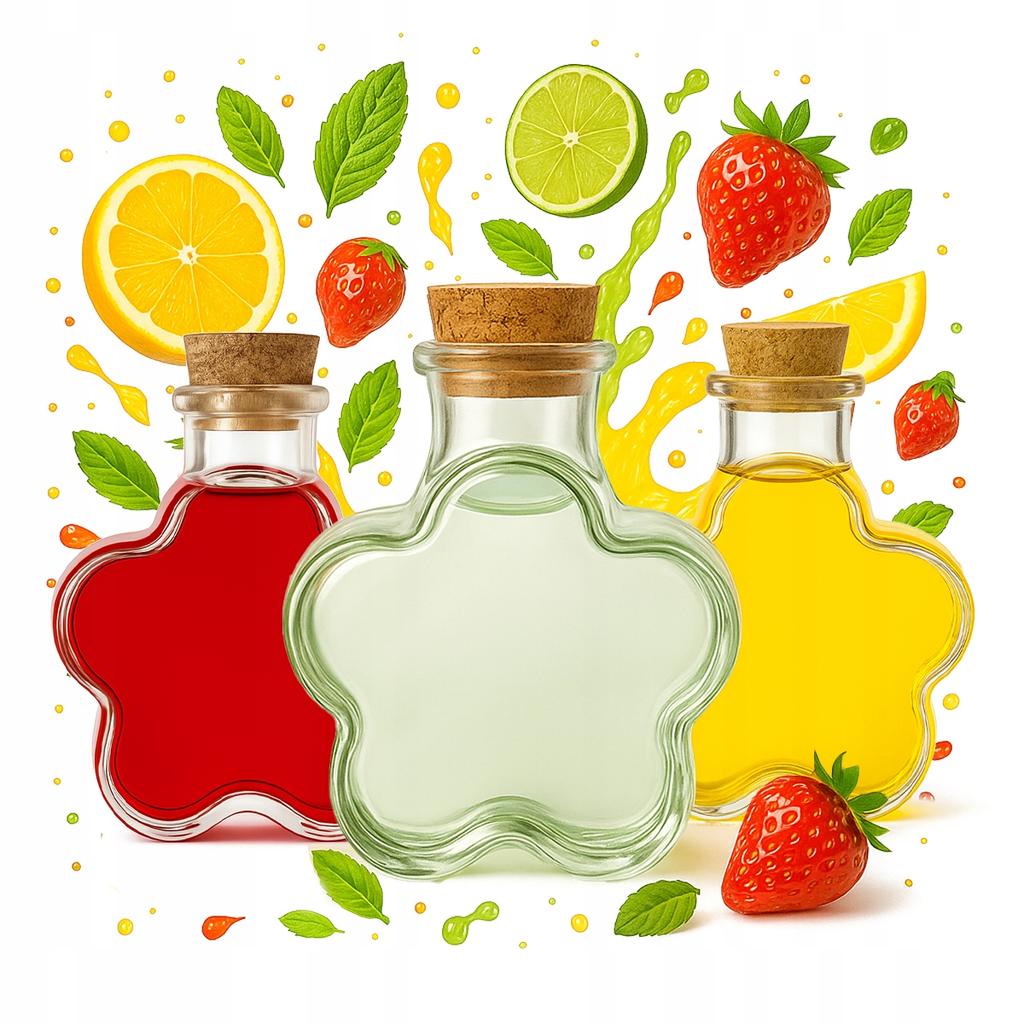 5x DAISY Glass Bottles Containers 150ml Decorative for Liqueur Gift Alcohol