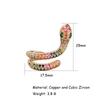 1Pc Trend Statement Micro Pave Rainbow Zircon Stud Earrings For Women Personality Chic Snake Shining Rhinestone Earring Ear Cuff