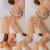 European Luxury Diamond Necklace, Earrings, and Ring Four-Piece Set for Women - Elegant Multi-Row Design