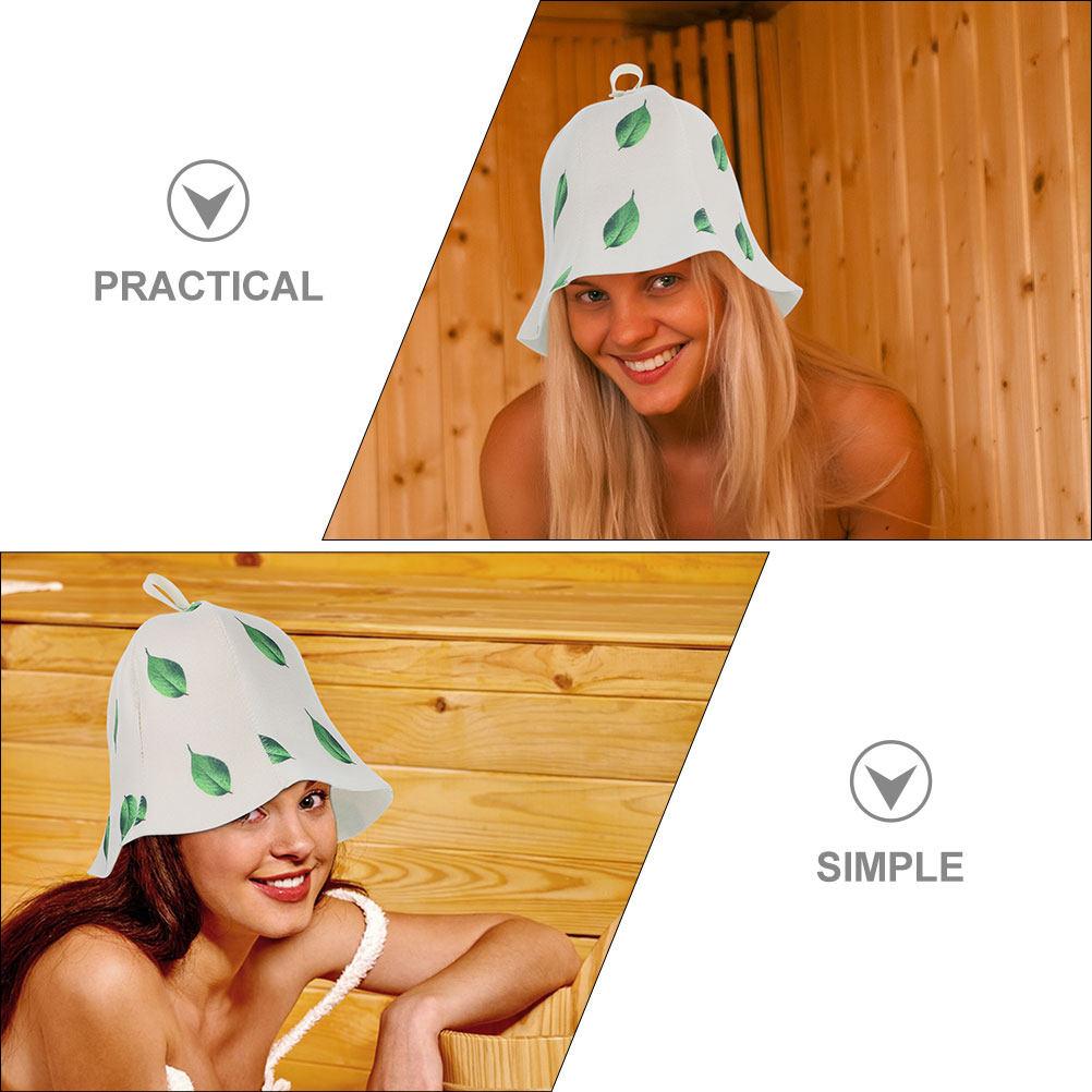 2Pcs Sauna Hat Felt Caps for Women Home Bathing Sauna Hats Comfortable Reusable Absorbent Thick Felt Showering Caps