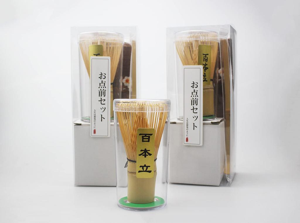 Tea Ceremony Set, Including a Tea Whisk, a 100-piece Tea Whisk Holder, a Straightening Tea Scoop, a Tea Cloth, a Matcha Whisk Set, and a 4-piece