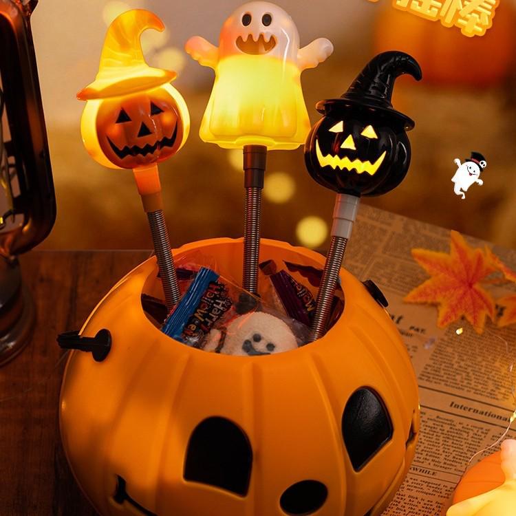 Light-Up Halloween Pumpkin Lantern Stick - Children's Dress-Up and Decor Toy