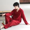 Large size couple pajamas autumn 1011 new spring and autumn cotton double-layer gauze long-sleeved trousers loungewear set
