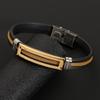 Men's Gold Chain Stainless Steel & Silicone Bracelet, Cross-Border Style