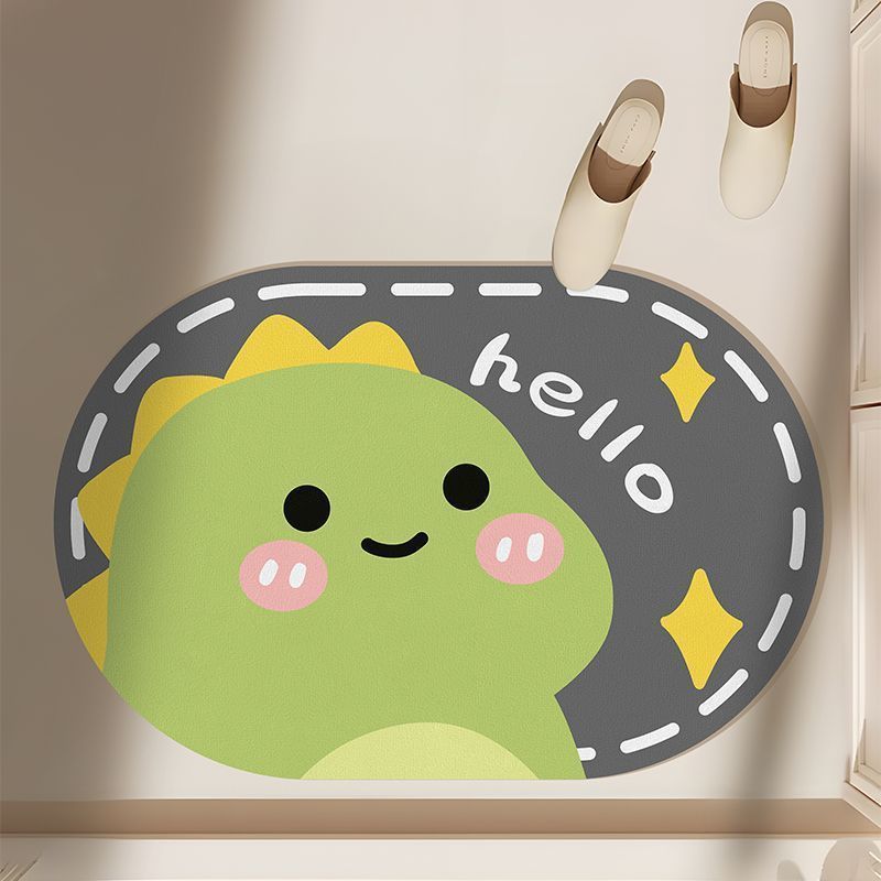 Moisture-proof Bathroom Diatom Mud Absorbent Mat Cushion Cute Cartoon Foot Cushion Toilet Door Carpet Non-slip Floor Mat