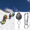 Heavy Duty Retractable Keychain Strong Casing Carabiner Keychains Retractable Badge Holder Steel Wire Rope Keyring Hook
