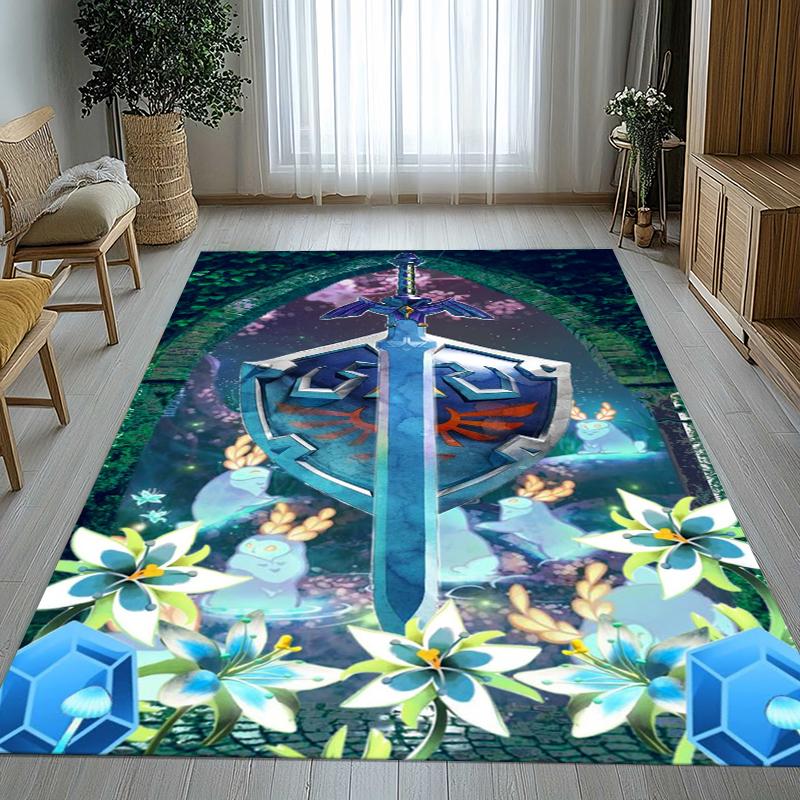 Retro Z-Zelda Cartoon Link Games Living Room Non-Slip Area Rug Soft Carpet for Bedroom Kids Playroom Sofa,Home Decor Doormat