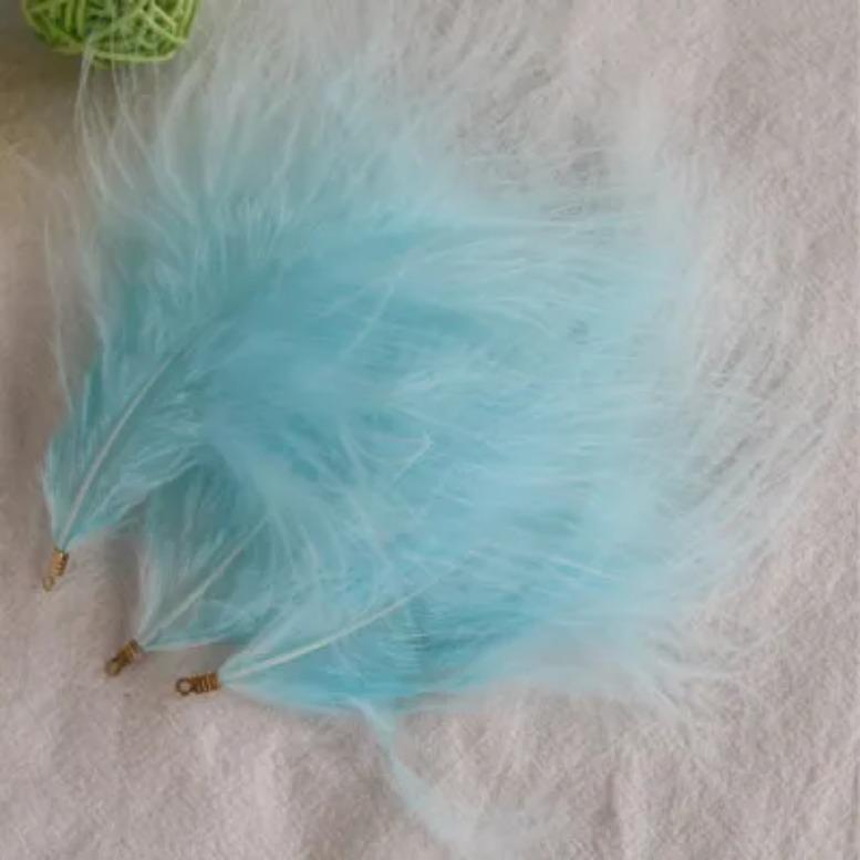 FeatherVelvet Feathers with Metal Clip Buckle, Turkey Plumas, DIY Feather Jewelry, Craft, Dream Catcher, Decoration Material, 10-12cm