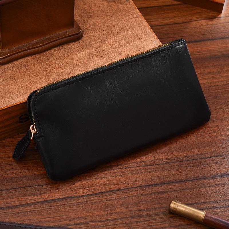 New men s long zipper wallet large capacity multi-card business Leather clutch wallet