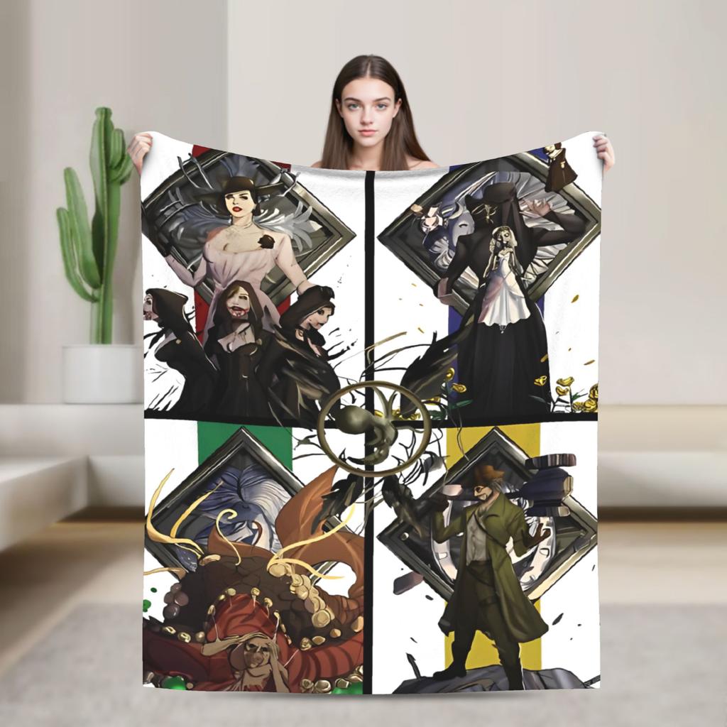 Leon Kennedy Resident 4 Remake Blankets Fleece Video Game Eviled Super Warm Throw Blankets for Bedroom Sofa Bed Rug