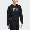 Adidas Neo Fun Print Letter Sport Crew Neck Sweatshirt Men Tops Black H45173