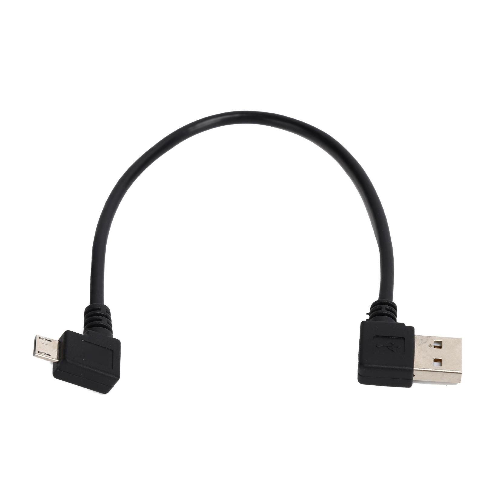 

Кабель для передачи данных USB-A на Micro USB, штекер, угловой соединительный адаптерный кабель, 24 см, черный
