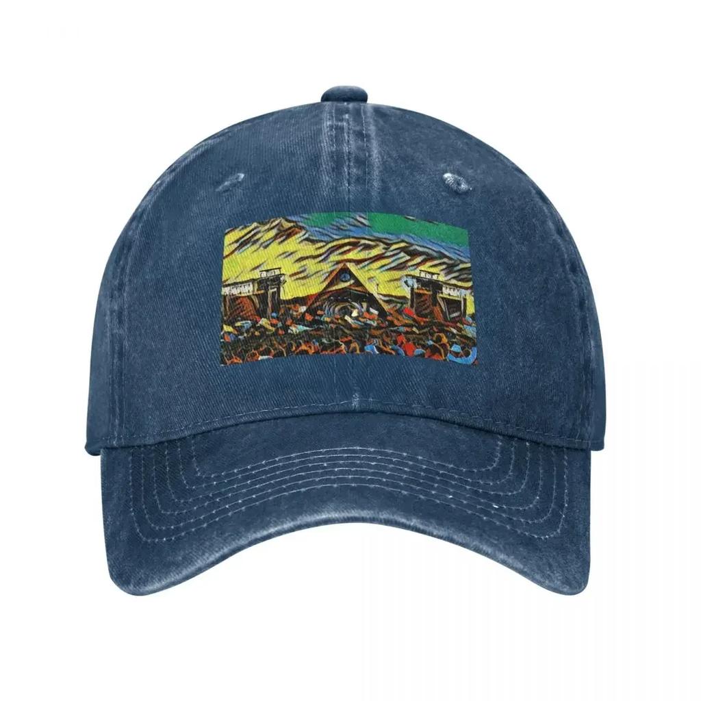 Glastonbury Festival Pyramid Stage Artwork Baseball Cap Golf Cap summer hat Gentleman Hat Cosplay For Men Womens