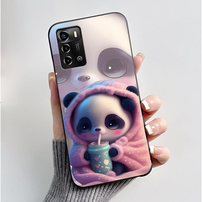 For ZTE Blade V40 Vita / V41 Smart Phone Case Luxury Cute Love Rabbit Funny Black Cover Shell Soft Silicone Protective Casing