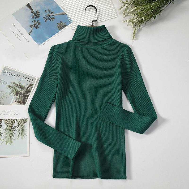 Women's Classic Versatile Temperament High Neck Knitted Base Sweater Pullover Knitted High Neck Sweater