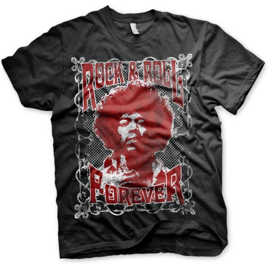 Jimi Hendrix Officially Licensed Rock  n Roll Forever Mens T-Shirt (Black) S