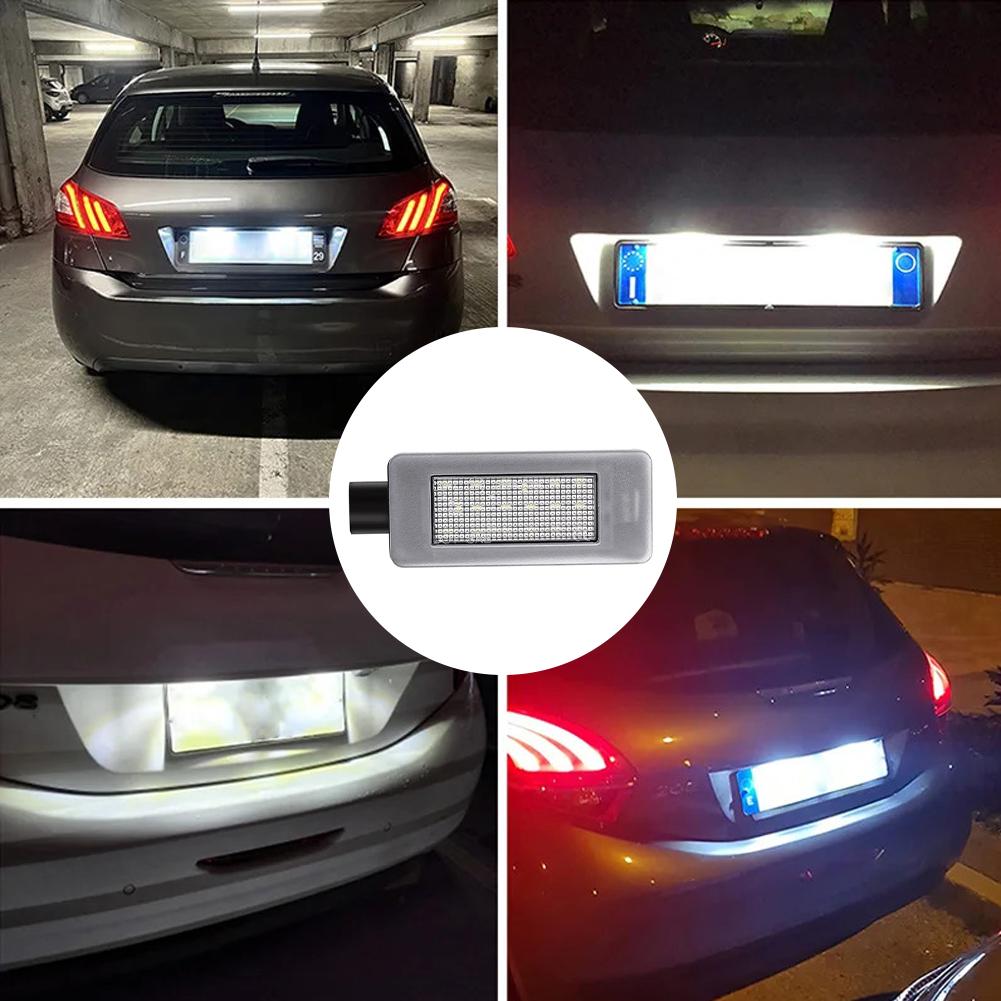 LED Car License Plate Lamps For Peugeot 208 2008 308 3008 5008 II 207 CC LED Number Plate Lamp For Citroen DS3 C3 MK3 DS5 C5