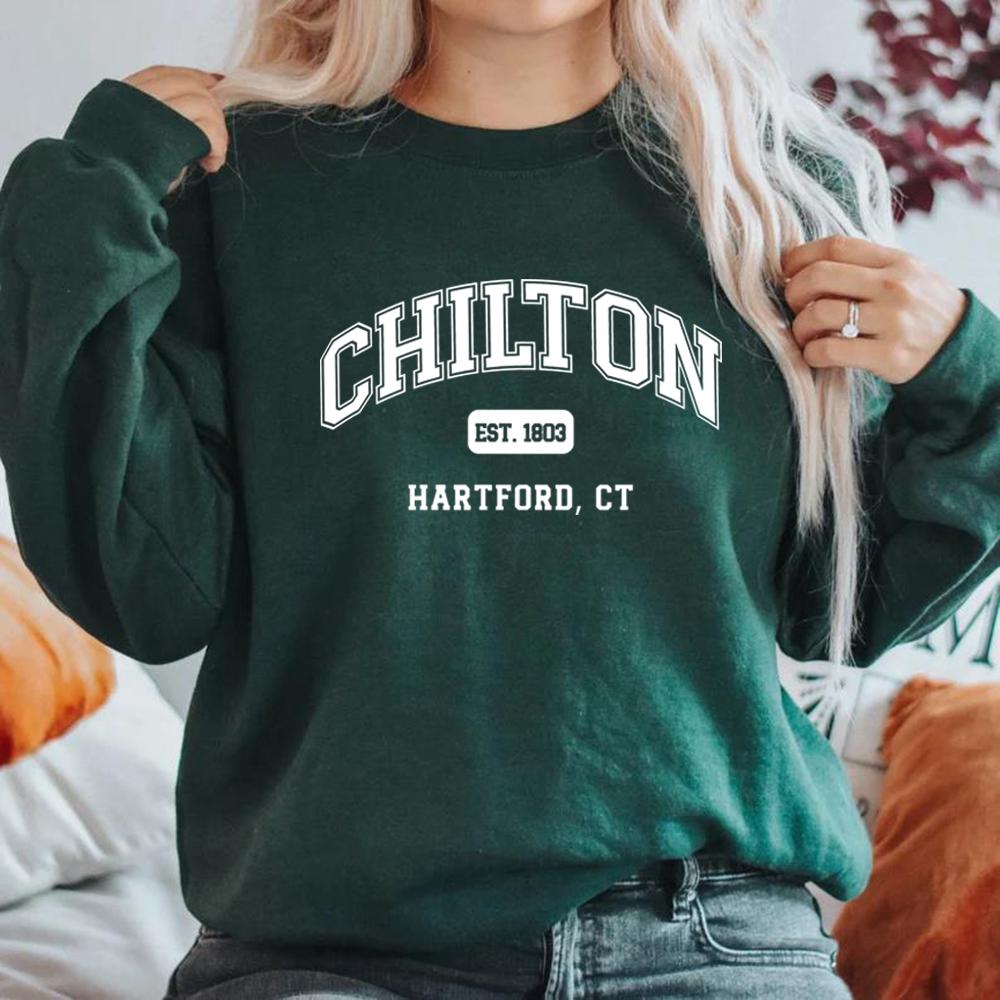 

Світшот Chilton School Подарунки для Дівчат Гілмор Світшот Stars Hallow Жіночі Худі Светр Lukes Diner Пуловери з Довгим Рукавом Топ XXL темно-зелений колір