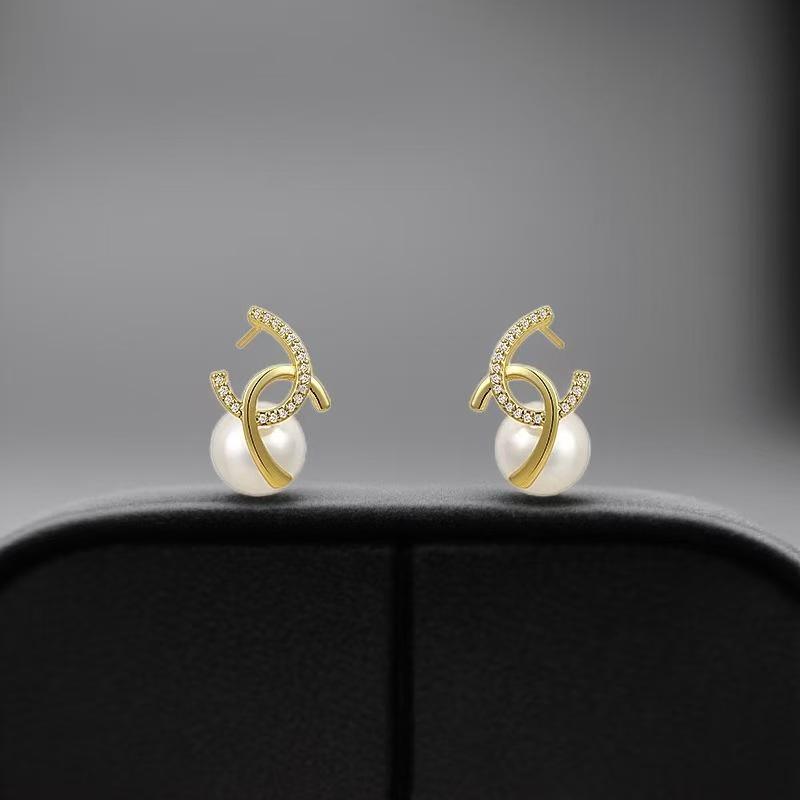 Серьги-бантики с цирконами и кружевом для женщин: Сердечки, Сладкие Серьги-Гвоздики в Балетном Стиле с Лентами