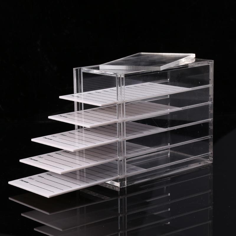 Acrylic Eyelash Storage Box - Five-Layer, High-Transparency Camellia Design