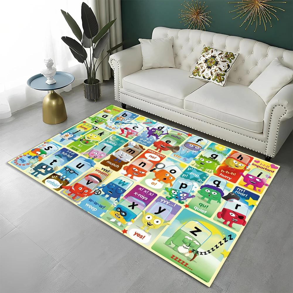 ABC Early Education Cartoon Kids Playroom Alphabet Children Crawling Area Rug,Carpet for Living Room Bedroom Sofa,Non slip Mat