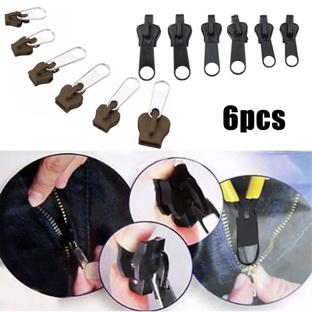Clothing Craft Zipper Slider 6Pcs Set Fix Plastic Pull Lock Removable Repair Reusable Sewing Tools Accessories