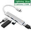 Lightning HUB Type C USB C HUB מהירות גבוהה 4 יציאות Multi Splitter מתאם OTG לאייפון HUAWEI Xiaomi Macbook Pro 15 אביזרי Air Pro