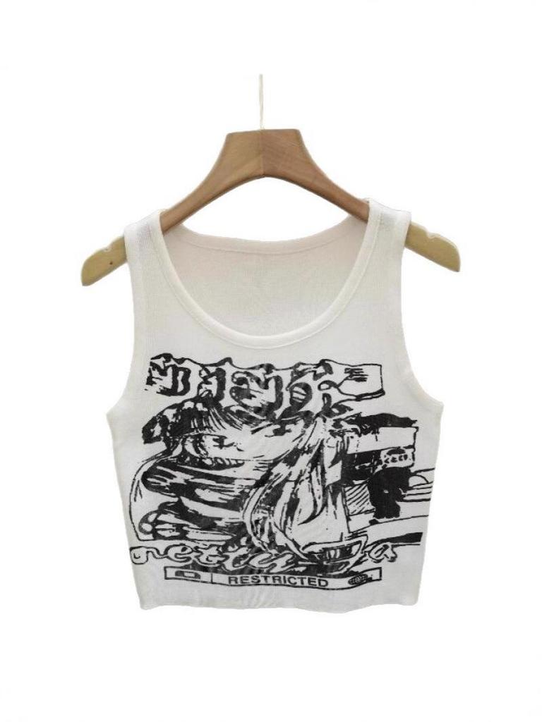 Amerikanisches scharfes Mädchen Rosa geripptes ärmelloses Tanktop - Sommer schlankmachendes Design mit breiten Trägern