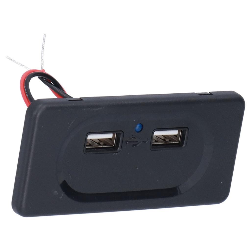RV USB Charger High Speed Dual Port Intelligent Circuit Car Chargers Socket with Blue LED