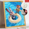 Disney Pearl Painting Judy and Nick Pool Play DIY Pearl Painting Gemstone Art Pearl Dot Painting Picture Crafts Adult Beginner Gifts Home Decor