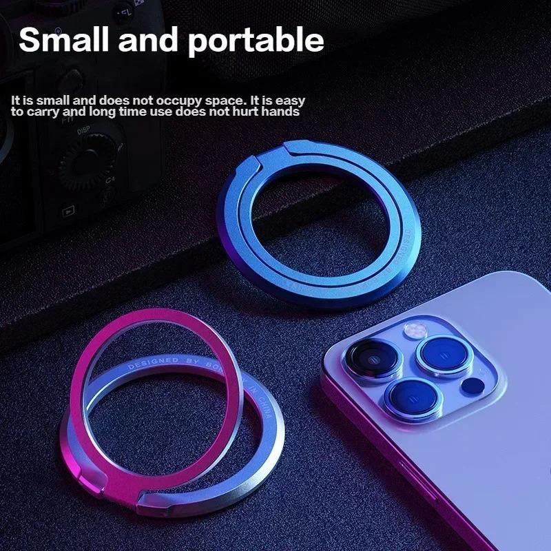 Magnetic Cell Phone Ring Holder Compatible with iPhone 12 13 14 15 Series For MagSafe Removable Cell Phone Grip Kickstand Phone Accessories