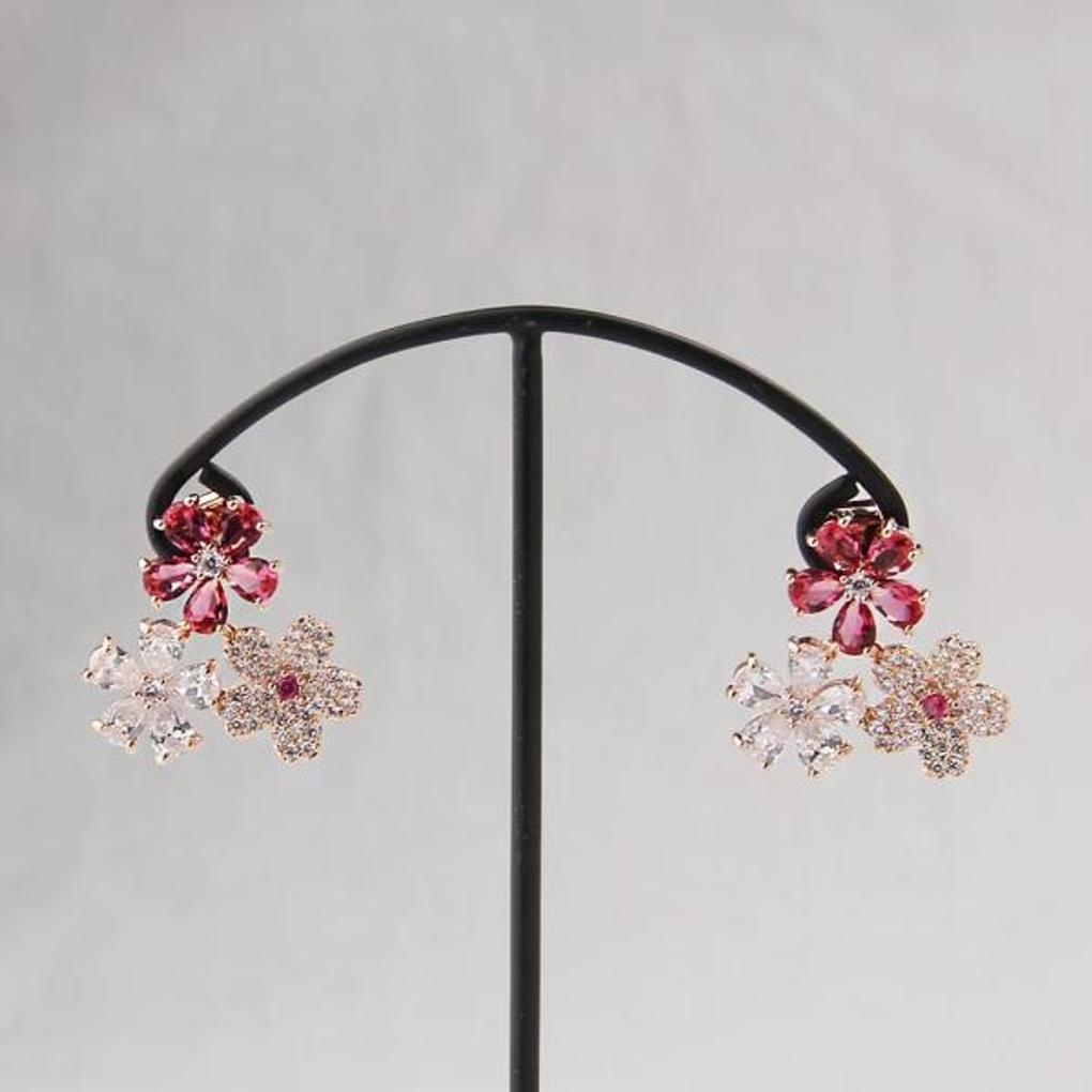 ARTRIA Gorgeous Luxury Mixed Flower Crystal Earrings CHAERCR0010