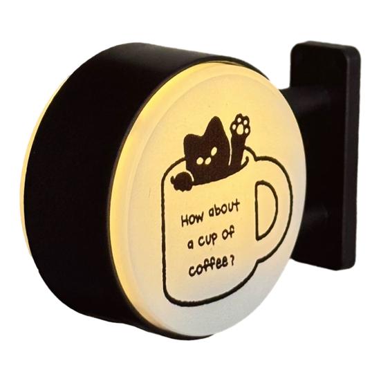 

Coffee Lamp Refrigerator Magnet 3D Vintage Coffee Shop Light Fridge Magnet Cabinet Locker Whiteboard Decoration Coffee Lovers F