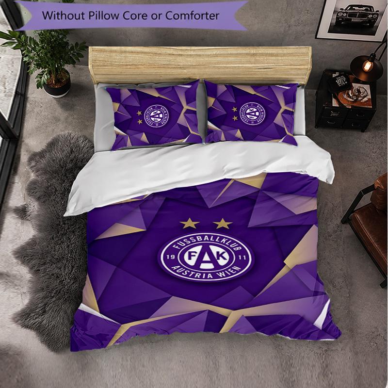 Austria Wien FC Themed Bedding 3Pcs Duvet Cover Set Decorative Bed Linen For Teen Room Home Decoration