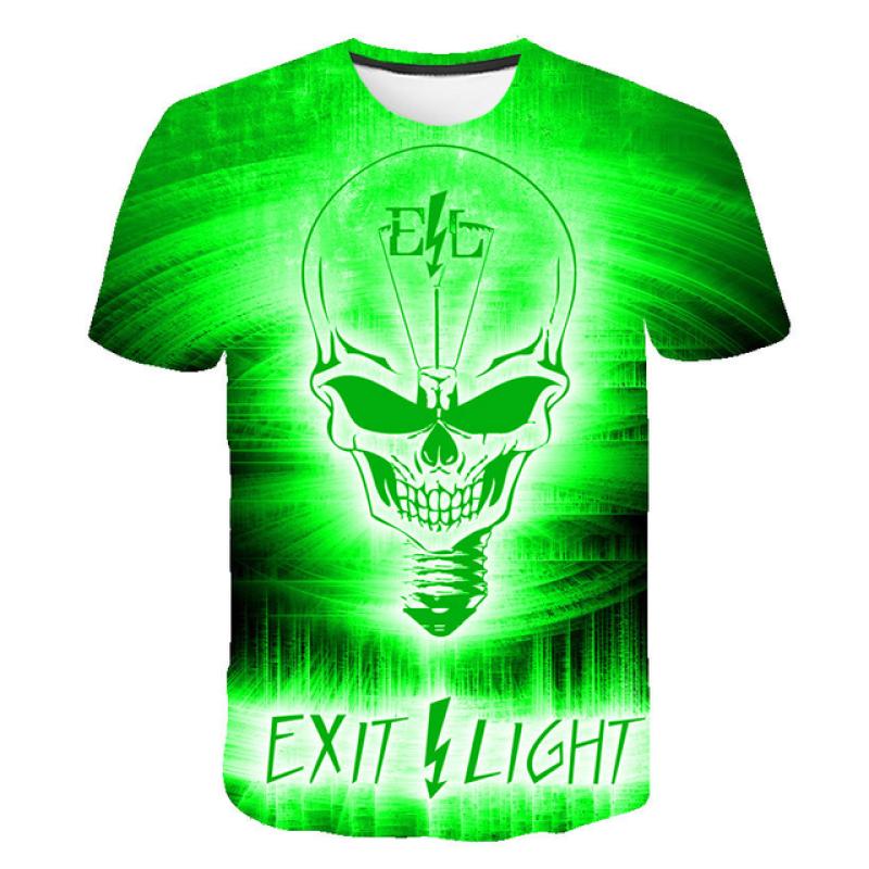 Summer Men's T-shirt Casual Round Neck Short-sleeved T-shirt Devil Skull Fashion Trendy Brand Skull 3D T-shirt Streetwear Tops